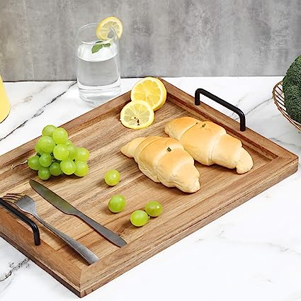Wooden Handle Tray 2 pc Set