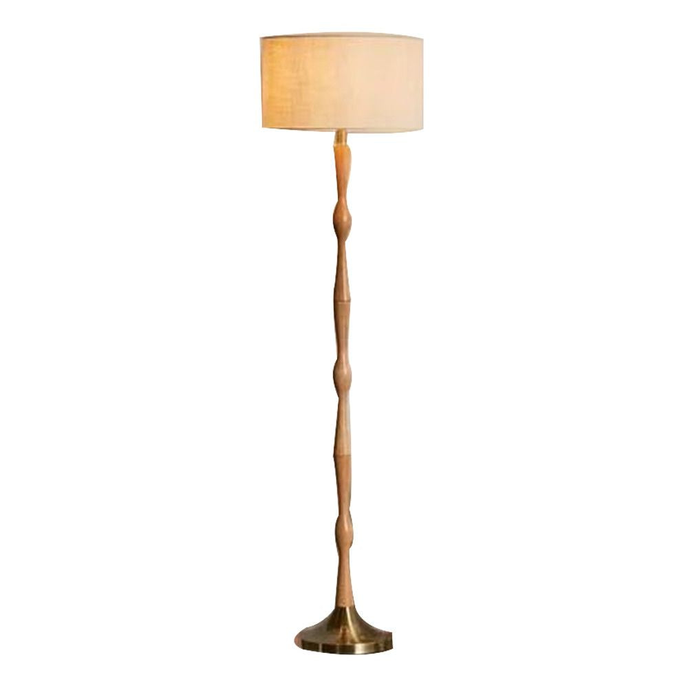 Acacia Long Wooden Floor Lamp