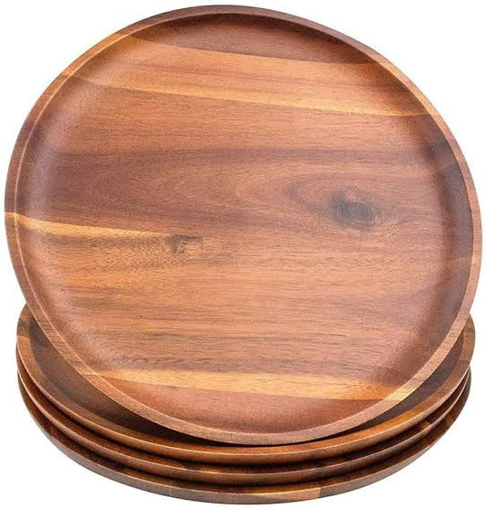 Acacia Wood Plates Set