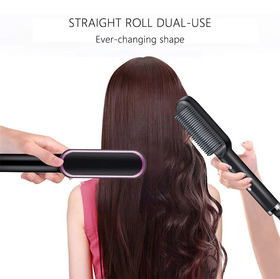 2 in 1 Hair Straightener Brush For Girls