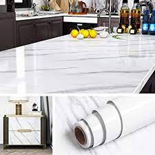 Self Adhesive (sticker) White Marble Sheet Roll Size