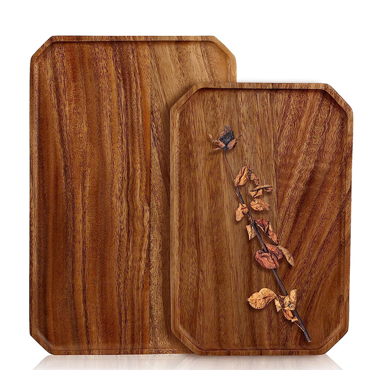 Natural Brown Acacia Wooden Assorted Tray Pack