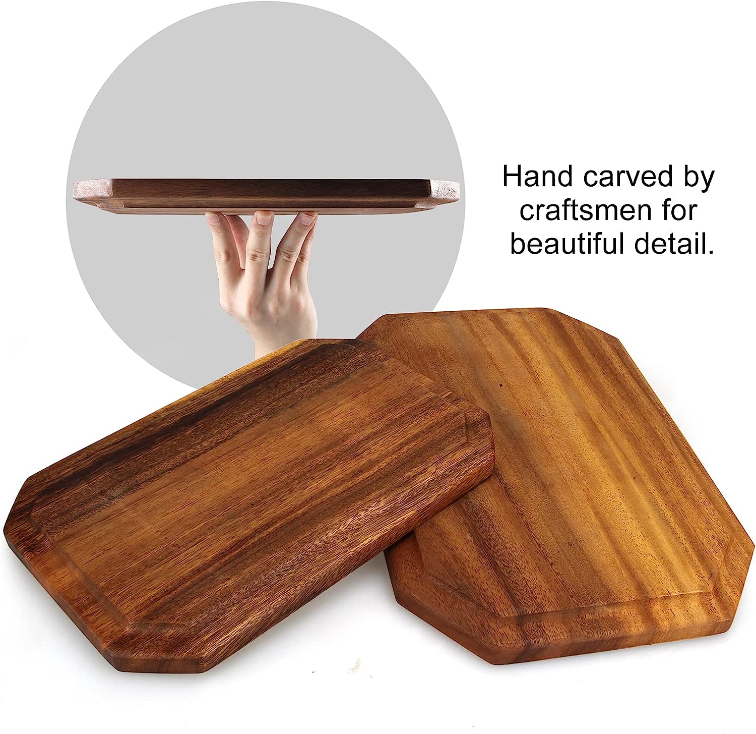 Natural Brown Acacia Wooden Assorted Tray Pack