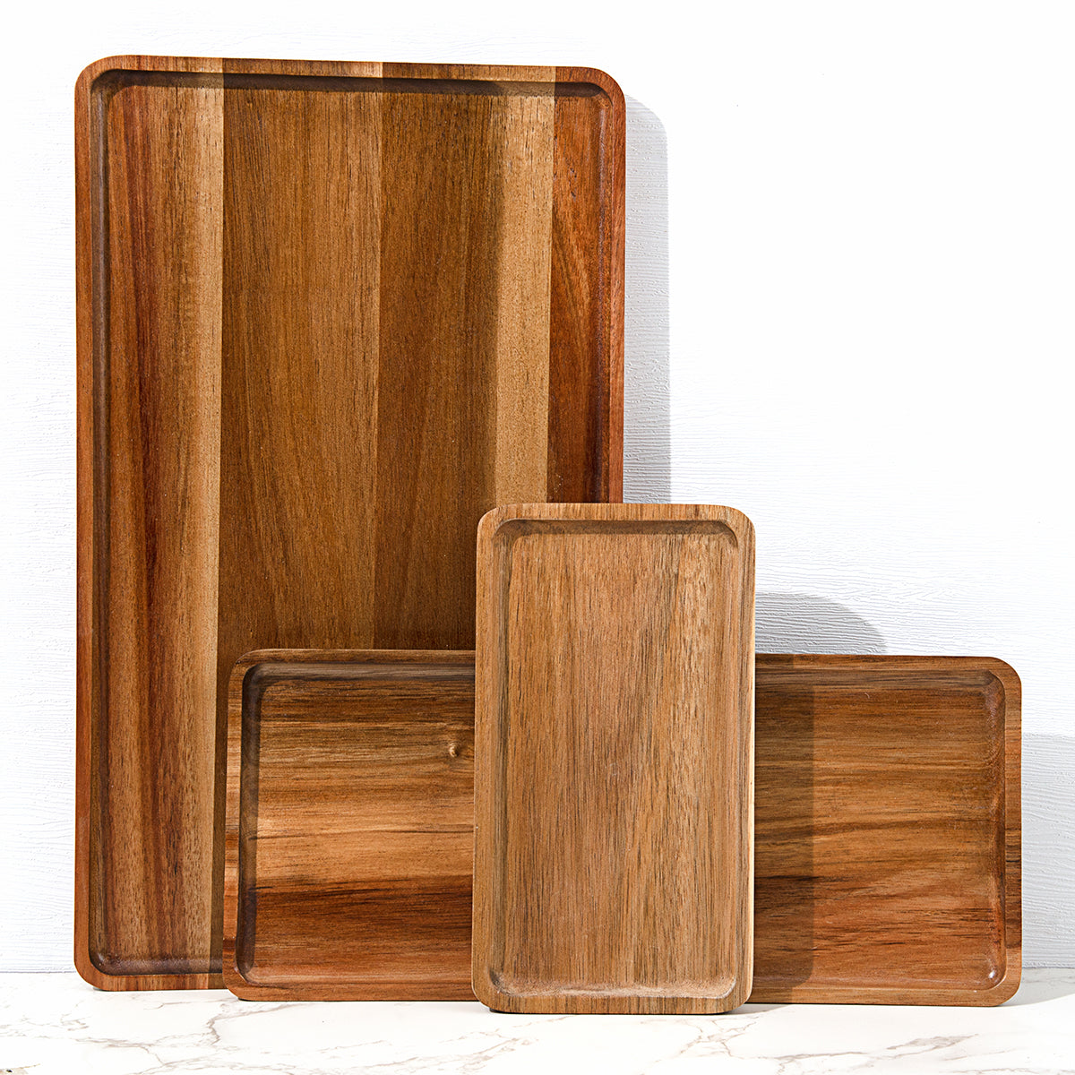 Acacia Pack of 3 Beautiful Wooden Serving Trays